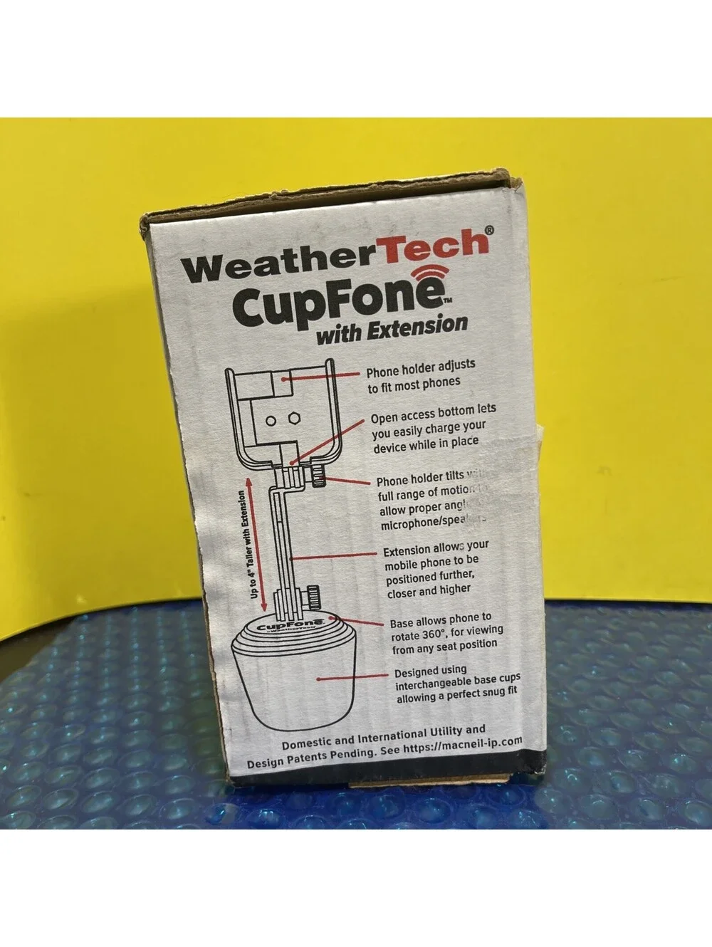 WeatherTech CupFone Universal Cell Phone Holder With Extension - Black Sealed